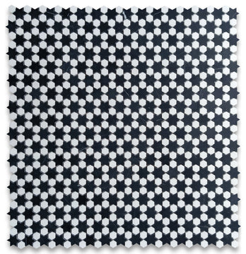 Thassos White Marble Starry Night Hexagram Hexagon Mosaic Tile Black, 1 sheet