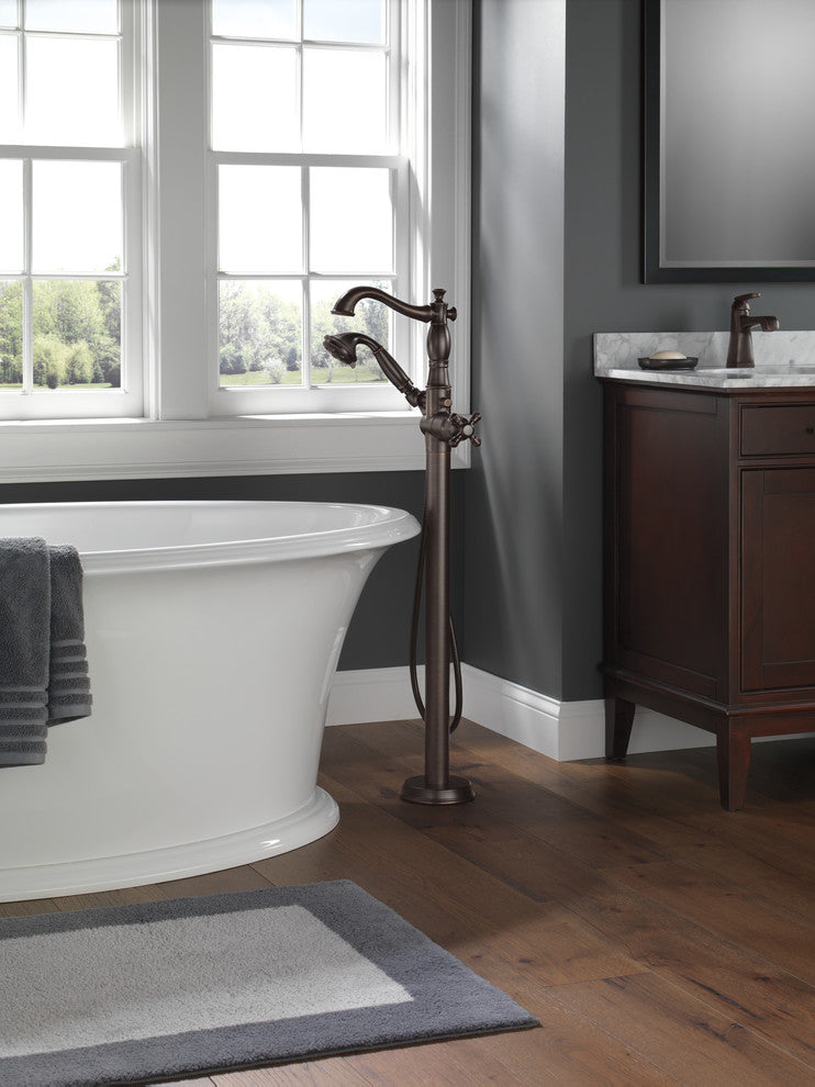 Delta Cassidy Floor Mount Tub Filler Trim - Less Handle, Venetian Bronze