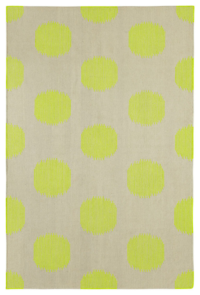 Capel Genevieve Gorder Spots Green 3631_210 Flat Woven Rugs - 5' X 8' Rectangle