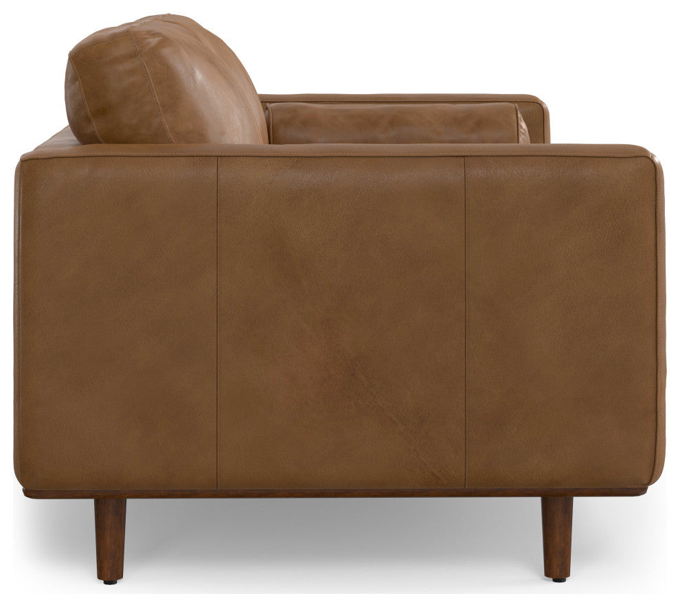 Morrison 72" Sofa and Ottoman Set, Caramel Brown, 72"