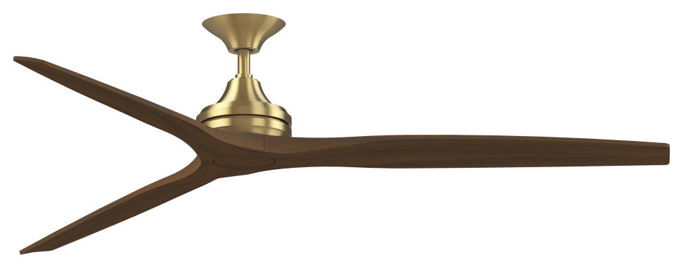 Fanimation Spitfire 72" Fan, Brushed Satin Brass Motor, Whiskey Wood Blades