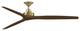 Fanimation Spitfire 72" Fan, Brushed Satin Brass Motor, Whiskey Wood Blades