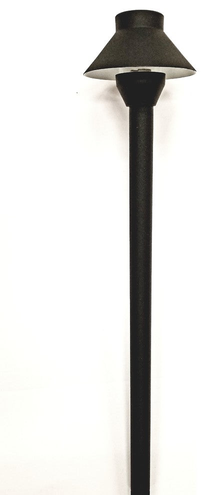 Small Hat Path Light Low Voltage Landscape Lighting, Black, Halogen