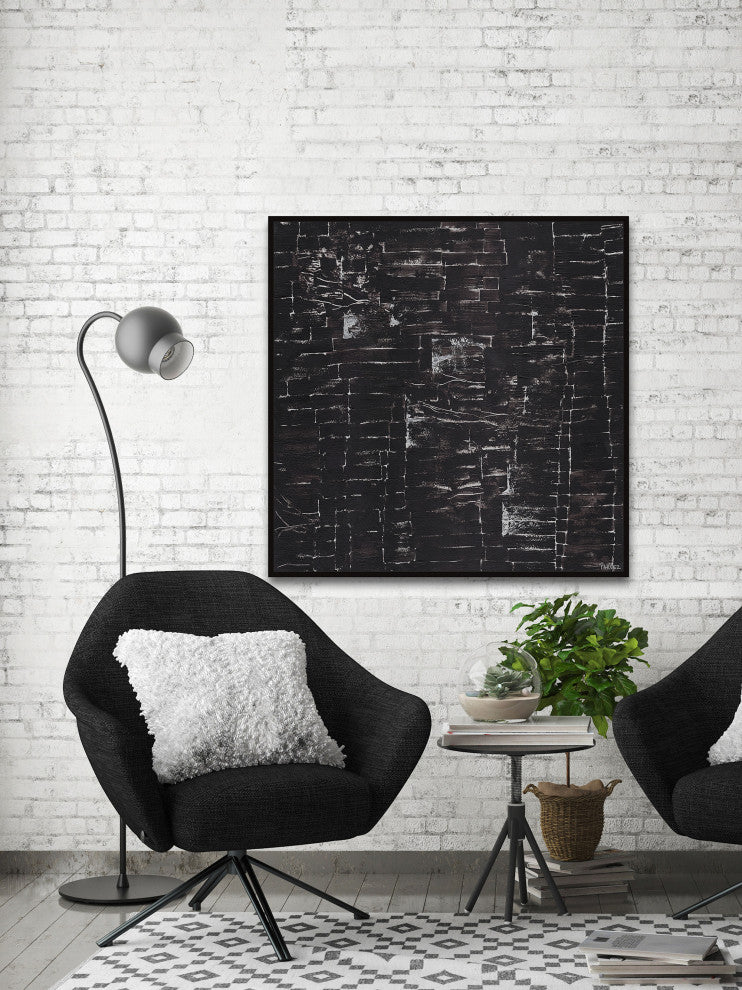 "Swift Reaction" Floater Framed Painting Print on Canvas, 20x20