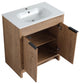 Single Vanity, Neutral Finish With Solid Surface Resin White Sink, 30"