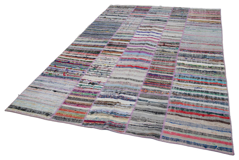 Rug N Carpet - Handmade Anatolian 6' 4'' x 9' 3'' Unique Patchwork Kilim Rug