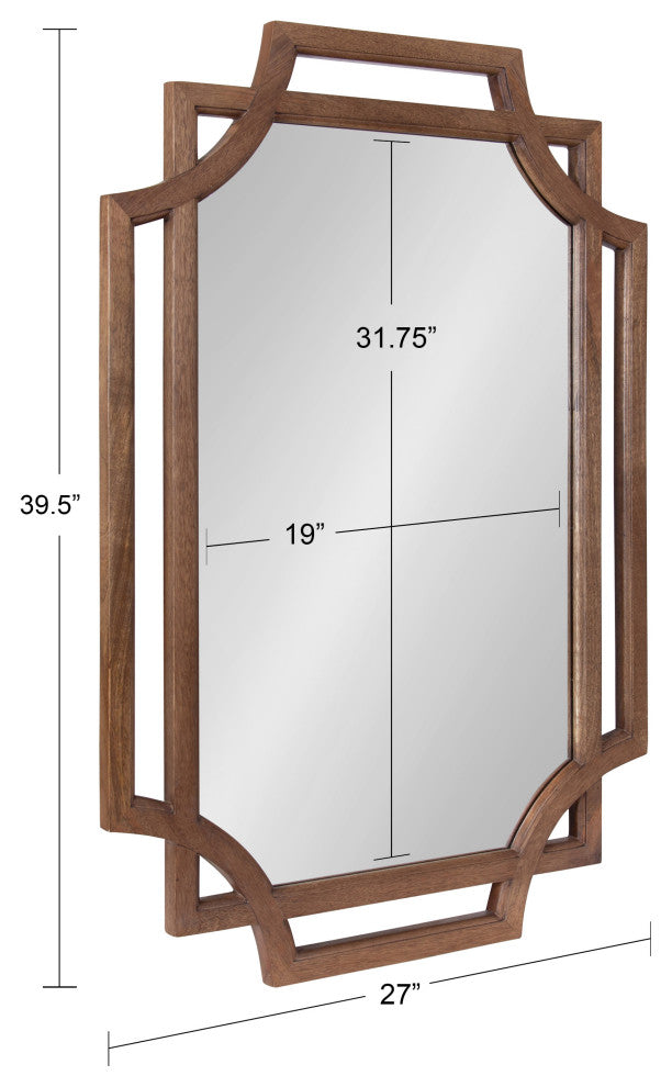 Minuette Wood Framed Wall Mirror, Natural 40x27