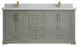 Boston 72 Double Sink Bath Vanity in Evergreen 2" Carrara Quartz