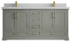 Boston 72 Double Sink Bath Vanity in Evergreen 2" Carrara Quartz