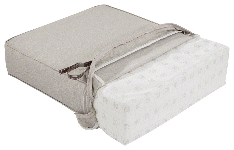 Square Patio Lounge Seat Cushion, Heather Gray, 25"x25"x5"