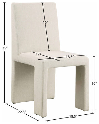 Benson Upholstered Dining Chair, Beige, Linen Texured Fabric
