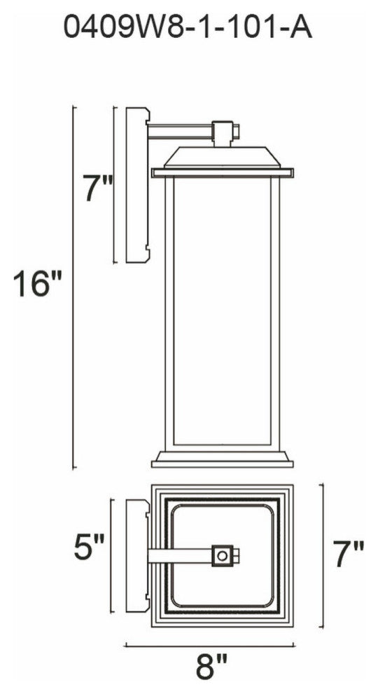 Blackbridge 1 Light Outdoor Black Wall Lantern