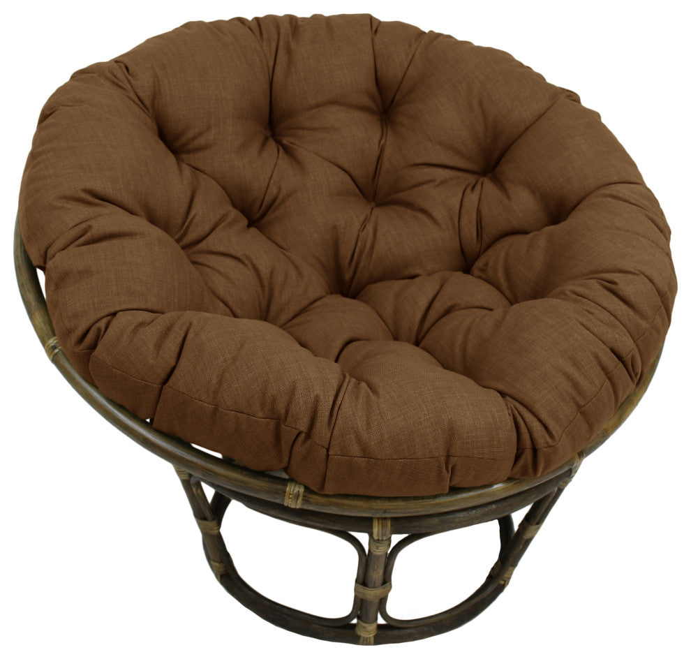 44" Solid Outdoor Spun Polyester Papasan Cushion, Fits 42" Papasan Frame, Mocha