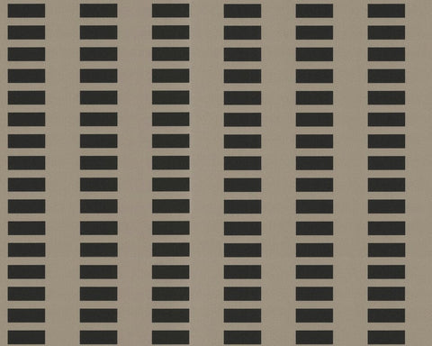 Ap 1000 Modern Stripe Cut Square Embossed Textures Cream, Black Wallpaper Roll