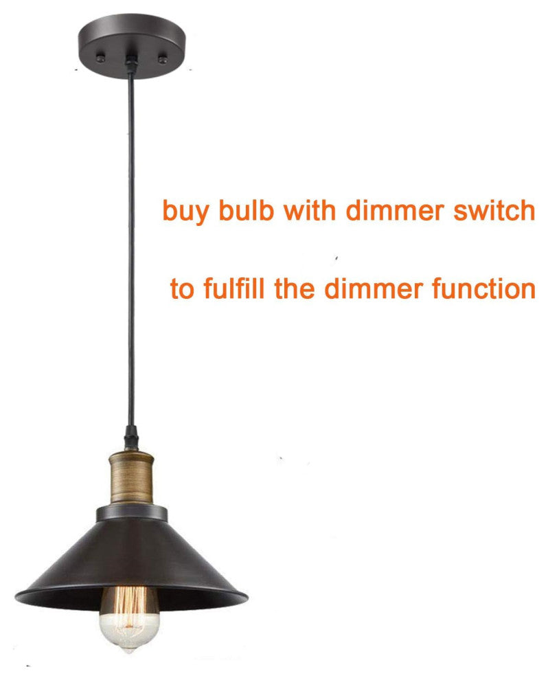 Industrial Vintage Metal Pendant Light, 3 Pack