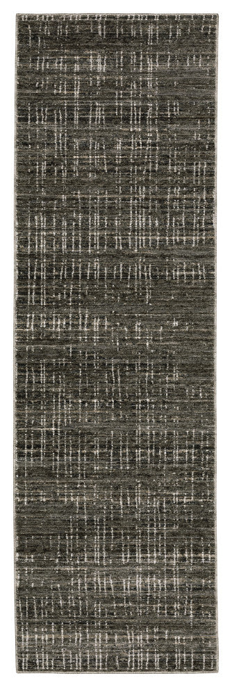 Noble Geometric Charcoal/ Grey Indoor Area Rug, Charcoal, 2'3"x7'6"