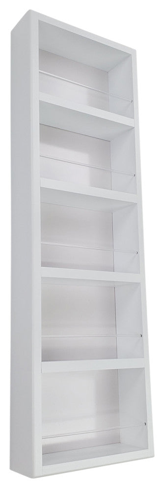 Meadow White Enamel On the Wall Spice Rack 35"h x 11"w x 2.5"d