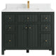 Sonoma 42 Single Sink Reeded Bath Vanity in Dark Forest Green 1.5" Empira Quartz