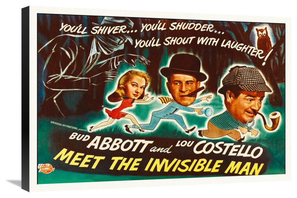 "Abbott & Costello - Meet The Invisible Man Poster" Canvas Giclee, 30"x20"