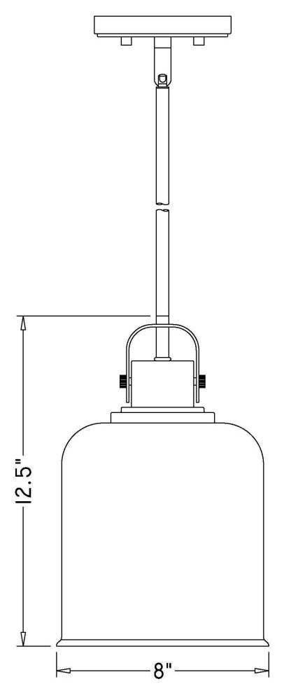 Zlite 340P8-HG 1-Light Pendant, Clear Seeded