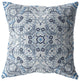 18" Light Blue Boho Ornate Suede Throw Pillow