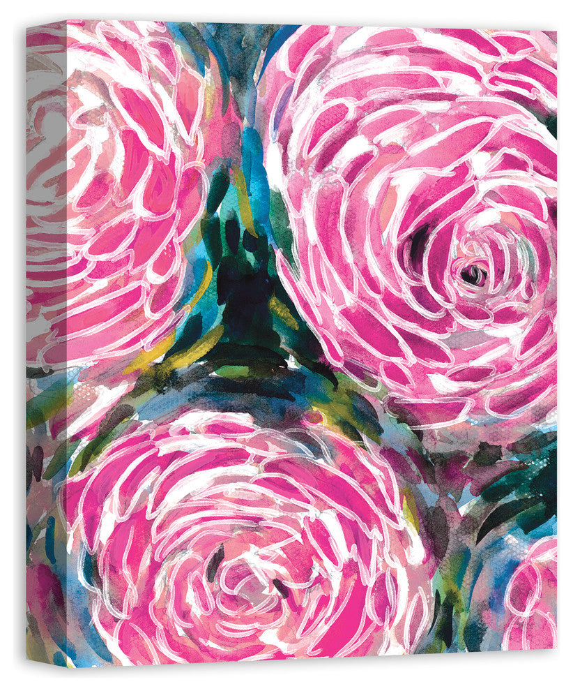 Painterly Pink Flowers 16x20 Canvas Wall Art