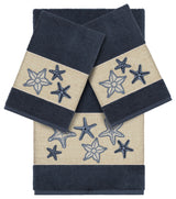 Lydia 3-Piece Embellished Towel Set, Midnight Blue