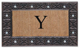 A1HC First Impression Rubber and Coir Decorative Tray Doormat 18"x30", Y