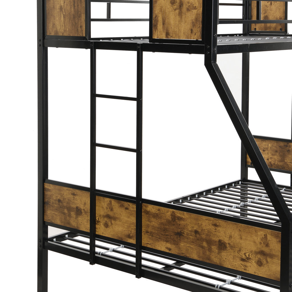 Gewnee Twin Over FULL Metal Bunk Bed with Trundle