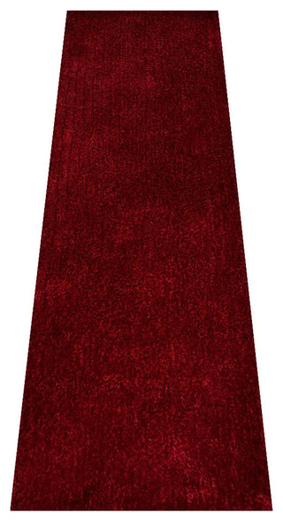 HAND TUFTED SHAG POLYESTER ECO-FRIENDLY AREA RUGS, Dark Pink Color, Solid Design