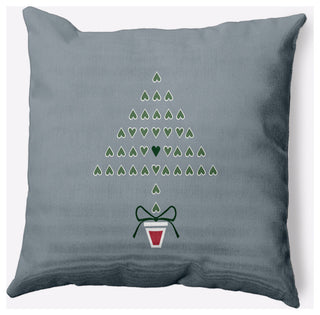Hearty Holidays Decorative Throw Pillow, Mid Gray, 16"x16"