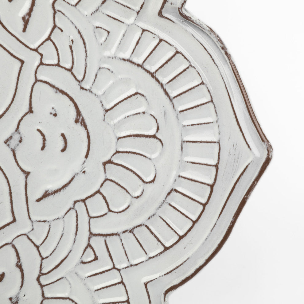 Miranda Grey Stamped Metal Lotus Flower Wall Decor, Set of 2