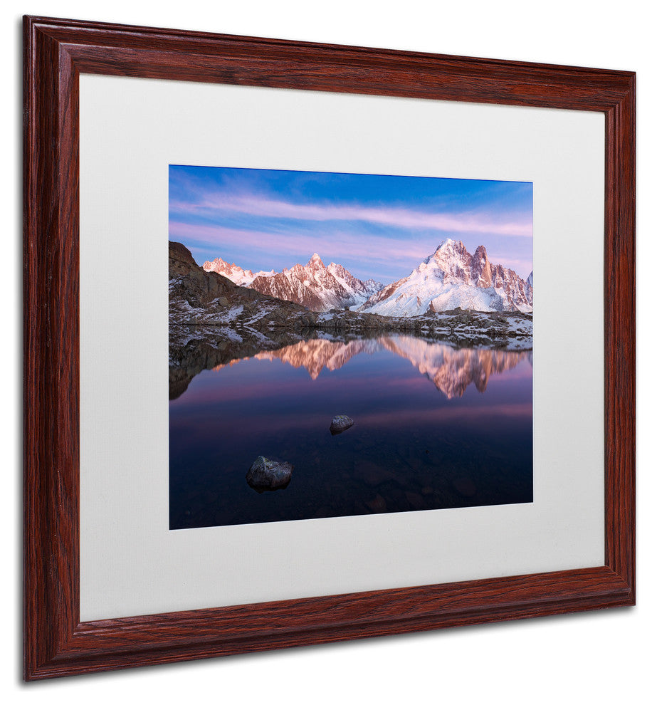 Mathieu Rivrin ''For A Pink World'' Matted Framed Art, Wood Frame, White, 20x16