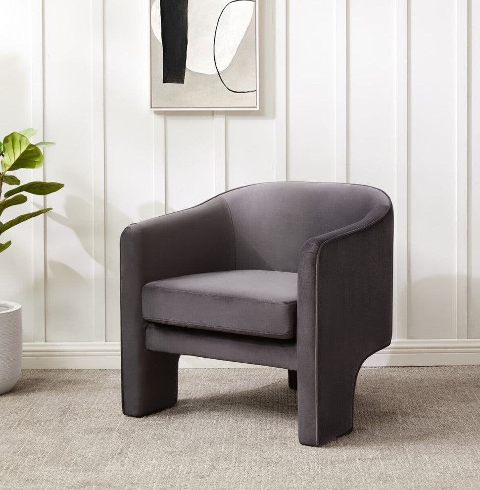 Safavieh Couture Londyn Upholstered Accent Chair, Dark Grey