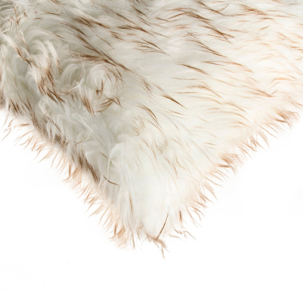 Belton Faux Fur Pillows, Set of 2, Gradient Tan, 18"x18"