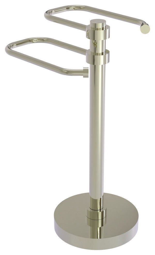 Free Standing Two Arm Guest Towel Holder, Polished Nickel