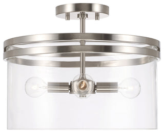 Capital Lighting 248741 Fuller 4 Light 15"W Semi-Flush Drum - Brushed Nickel