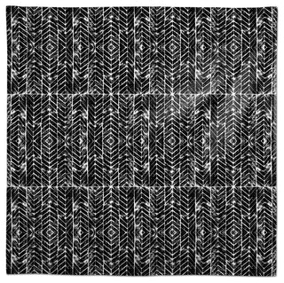 Distressed Chevron Black 58x58 Tablecloth