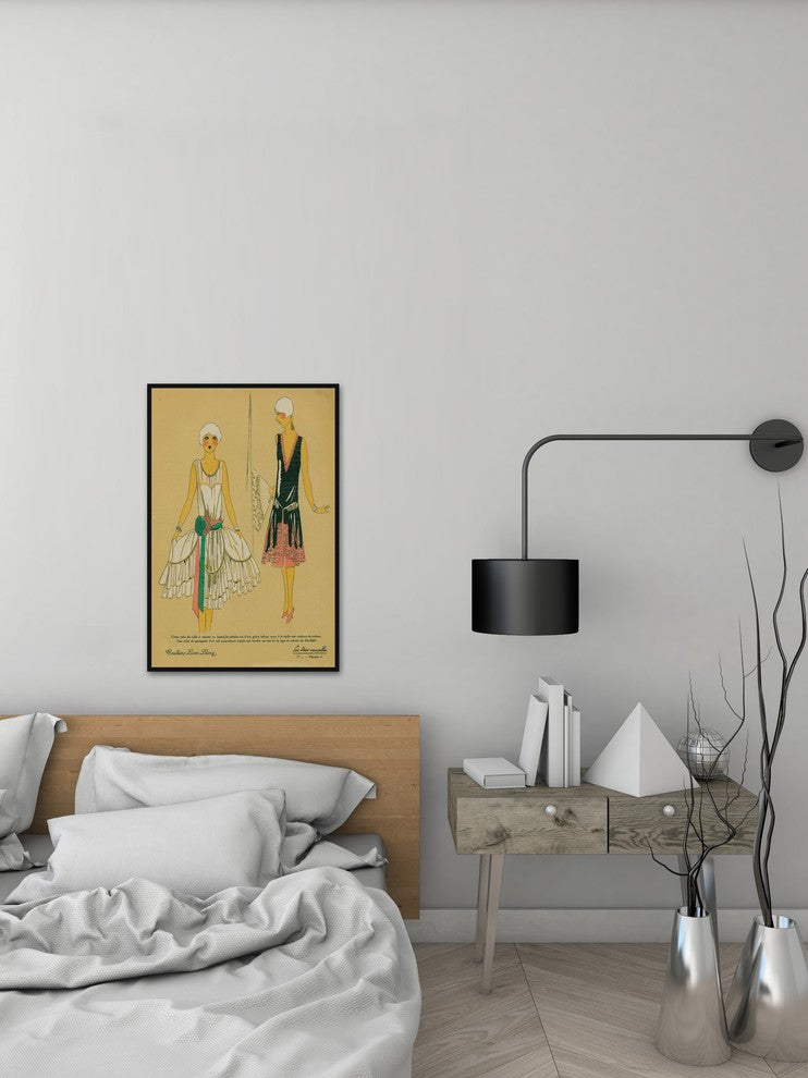 "Black and White Flash" Floater Framed Painting Print on Canvas, 20"x30"