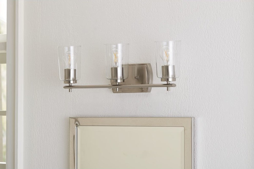 Adley Collection 3-Light Bath and Vanity, Brushed Nickel
