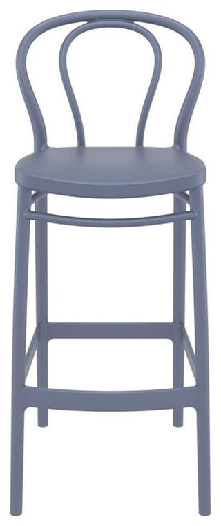 Compamia Victor Contemporary Resin Outdoor Bar Stool in Dark Gray