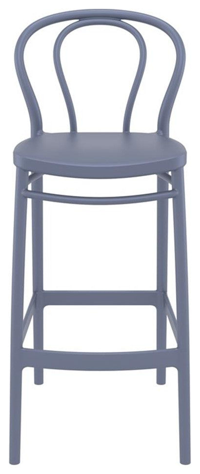 Compamia Victor Contemporary Resin Outdoor Bar Stool in Dark Gray