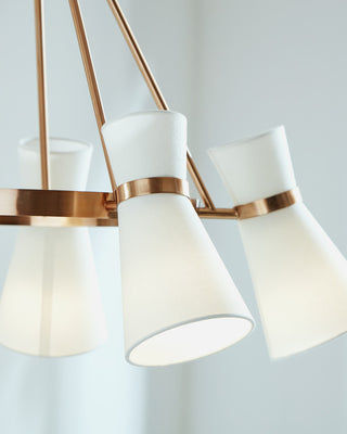Clark Five Light Chandelier, Satin Brass