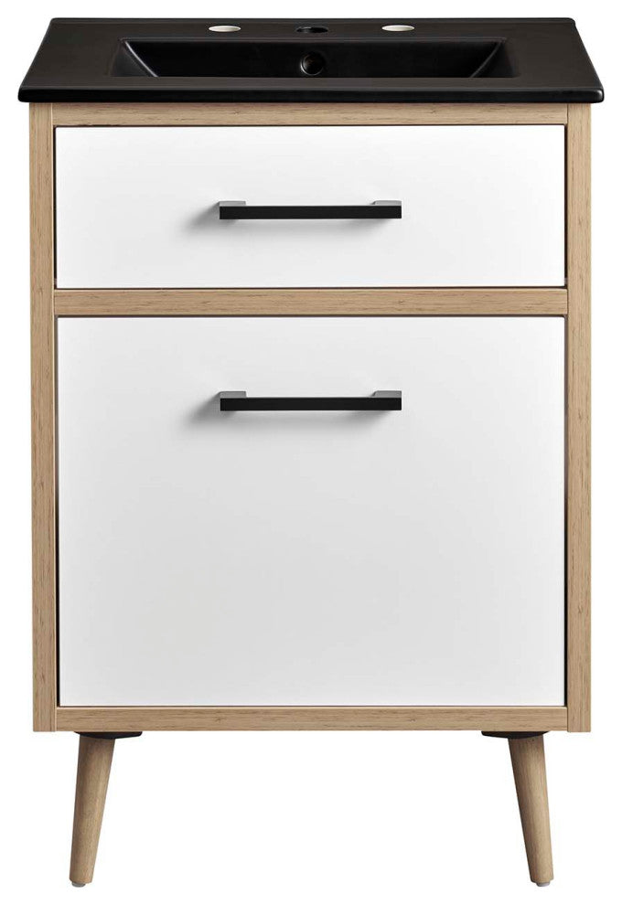 Maverick 24" Bathroom Vanity, Black Oak