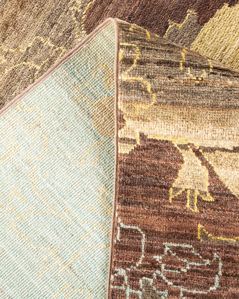 Eclectic, One-of-a-Kind Hand-Knotted Area Rug Brown, 10'0"x13'3"