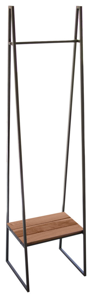 A-Frame Metal Rack With Lower Wood Shelf
