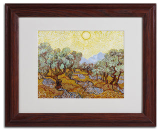 'Olive Trees, 1889' Matted Framed Canvas Art by Vincent van Gogh