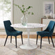 47" Dining Table, Round, White, Wood, Metal, Modern, Bistro Hospitality