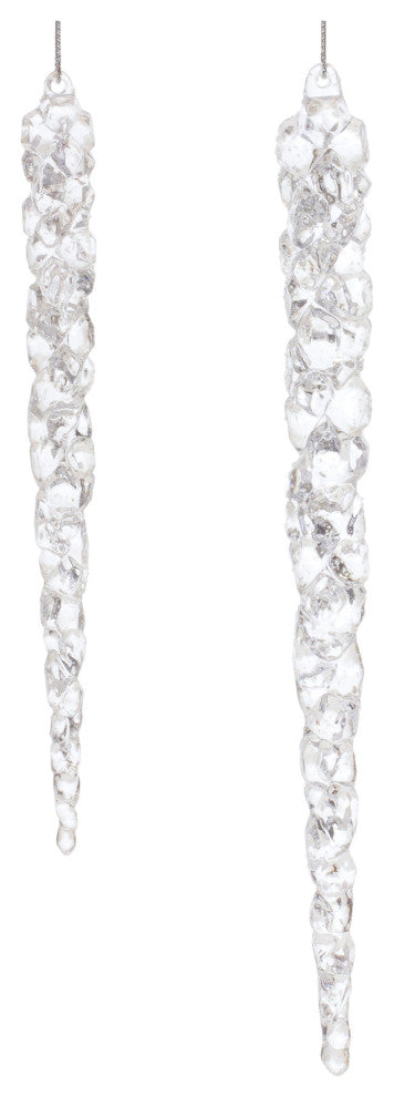 Clear Acrylic Icicle Drop Ornament, 24-Piece Set