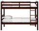 Solid Wood Twin over Twin Bunk Bed - Espresso